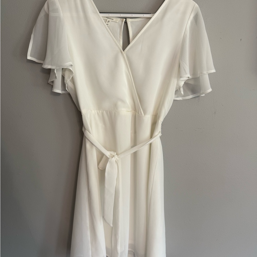 Maurices Cream Flutter Sleeve Midi Dress